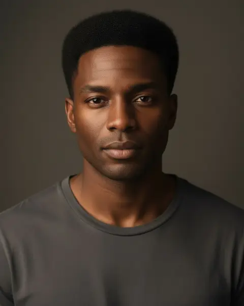Afro taper on a male model
