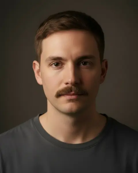 Chevron moustache on a male model