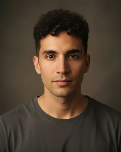 Curly top fade on a male model