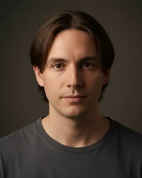 Modern curtains on a male model