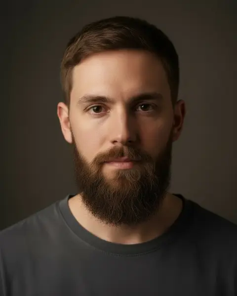 Ducktail beard on a male model