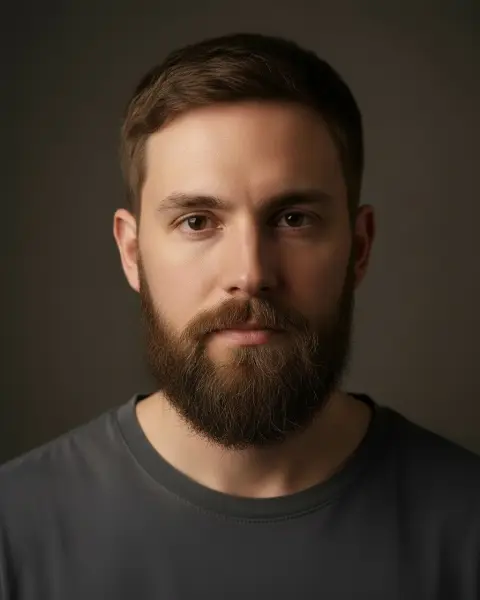 Full beard on a male model