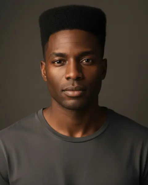 High-top fade on a male model