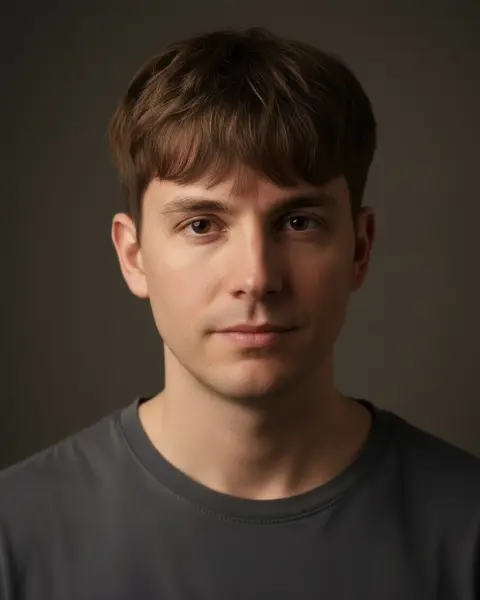 Fluffy fringe on a male model